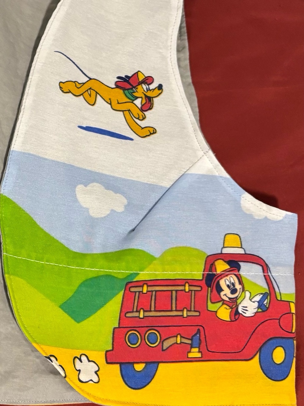 YOUTH GIRLS size 12 vest upcycled from vintage Mickey Mouse sheet